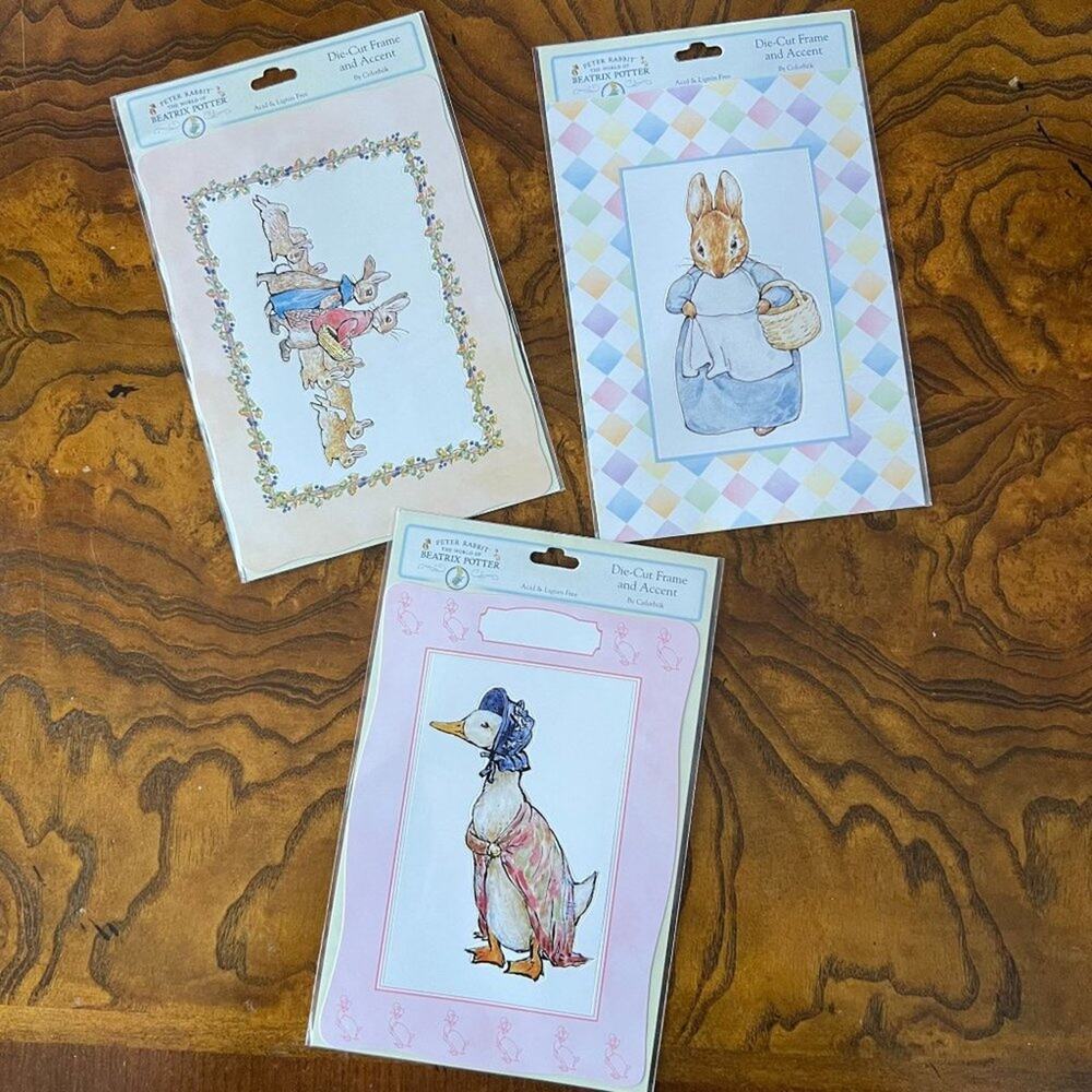 Vintage Peter Rabbit Beatrix Potter Die-Cut Frames New in Package Set of 3